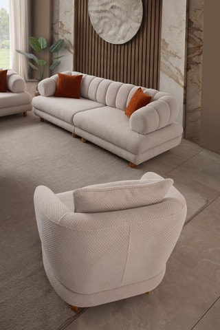 Fauteuil - Beige - Tissu structuré