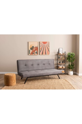 Canapé convertible - Gris - 2 places - Tissu structuré