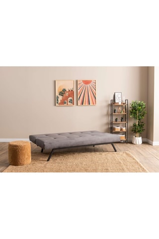 Canapé convertible - Gris - 2 places - Tissu structuré