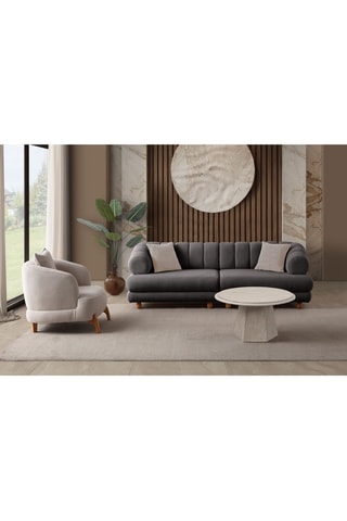 Canapé convertible - Gris foncé - 3 places - En tissu structuré