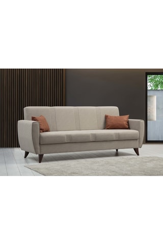 Canapé convertible - Beige - 3 places - Tissu structuré