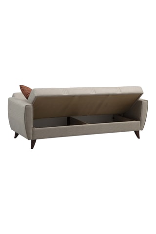 Canapé convertible - Beige - 3 places - Tissu structuré