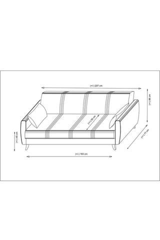 Canapé convertible - Beige - 3 places - Tissu structuré