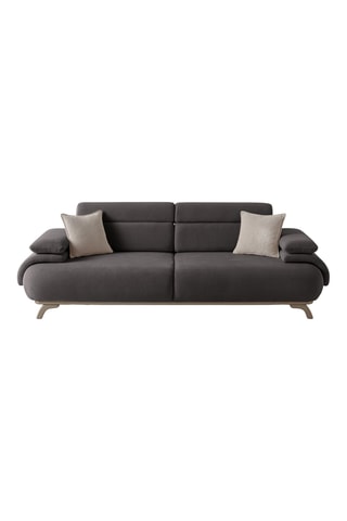 Canapé convertible - Anthracite - 3 places - En tissu structuré