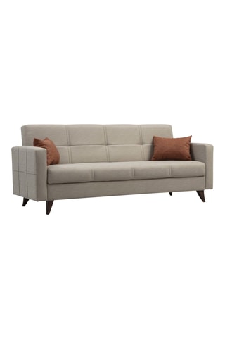 Canapé convertible - Beige - 3 places - Tissu structuré