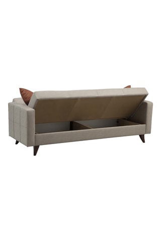 Canapé convertible - Beige - 3 places - Tissu structuré