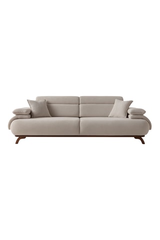 Canapé convertible - Beige - 3 places - En tissu structuré