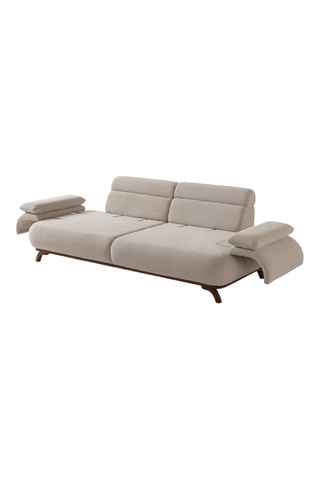 Canapé convertible - Beige - 3 places - En tissu structuré