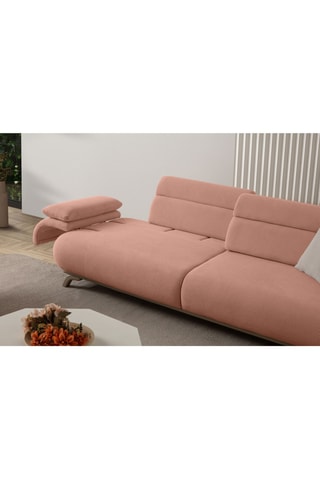 Canapé convertible - Rose - 3 places - En tissu structuré