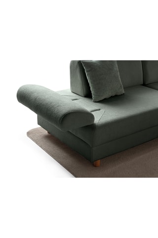 Canapé d'angle droit convertible - Vert - 3 places - En tissu structuré