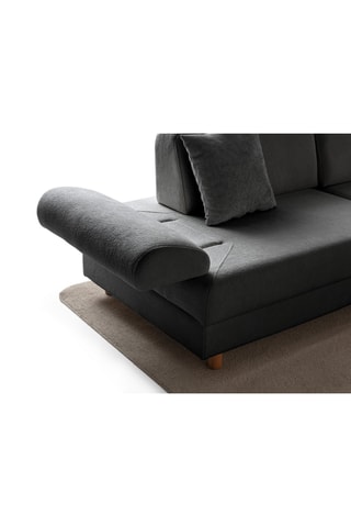 Canapé d'angle droit convertible - Gris - 3 places - En tissu structuré