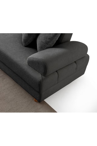 Canapé d'angle droit convertible - Gris - 3 places - En tissu structuré
