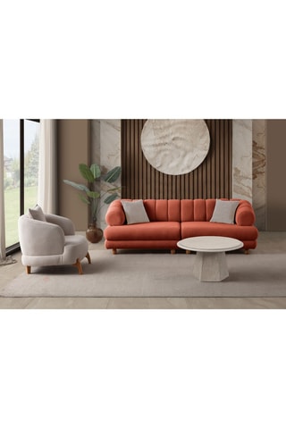 Canapé convertible - Orange - 3 places - En tissu structuré