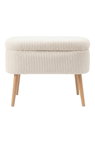 Banc-coffre - Beige - Toucher velours côtelé