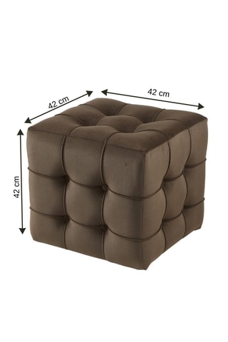 Pouf - Marron - Toucher velours