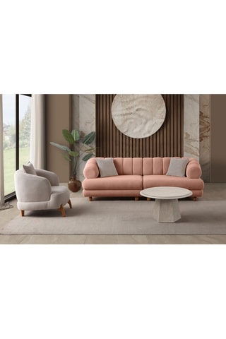 Canapé convertible - Rose - 3 places - En tissu structuré