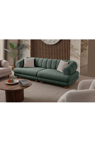 Canapé convertible - Vert - 3 places - En tissu structuré