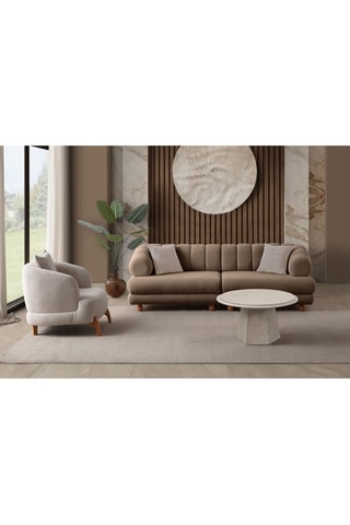 Canapé convertible - Marron - 3 places - En tissu structuré