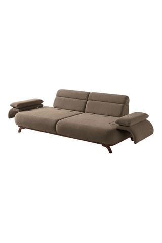 Canapé convertible - Marron - 3 places - En tissu structuré