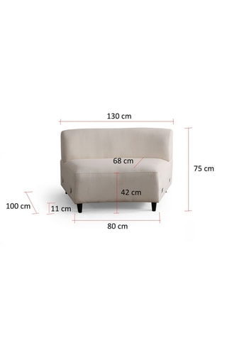 Canapé d'angle panoramique - Beige - 4 places - En tissu toucher velours