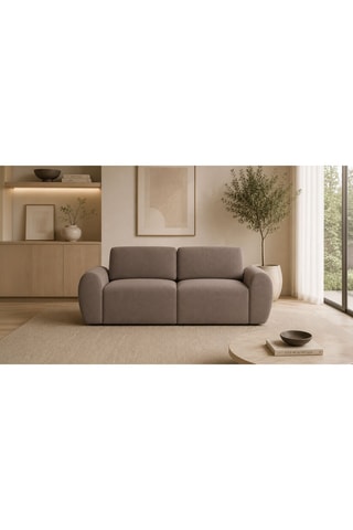 Canapé convertible - Taupe - 2 places - Tissu structuré