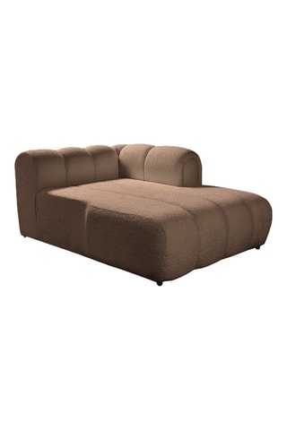Canapé d'angle droit - Marron - 3 places - En polyester