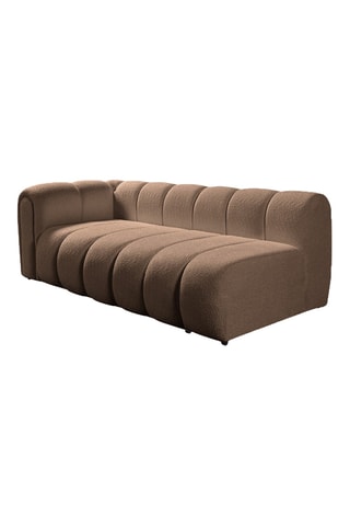 Canapé d'angle droit - Marron - 3 places - En polyester