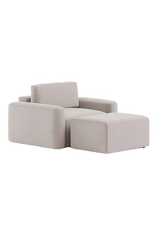 Pouf - Beige - Tissu structuré