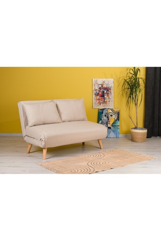 Canapé convertible - Beige - 2 places - Tissu structuré