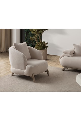 Fauteuil - Beige - Tissu structuré