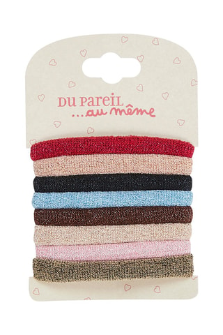 8 élastiques à paillettes fille - Orange - Du Pareil Au Même