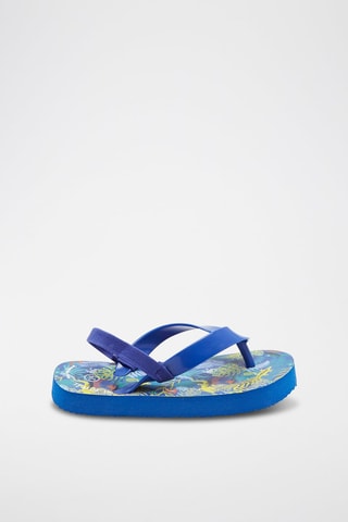 Tongs plateformes - Bleu