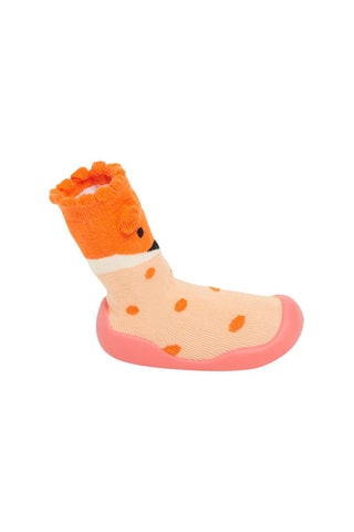 Chaussons Chaussettes à imprimé à pois - Orange