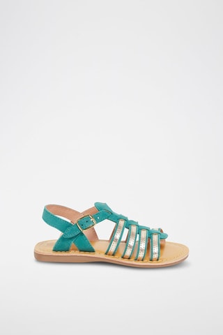 Spartiates en cuir Turquoise