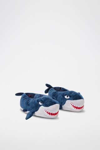Pantoufles requin 3D Bleu