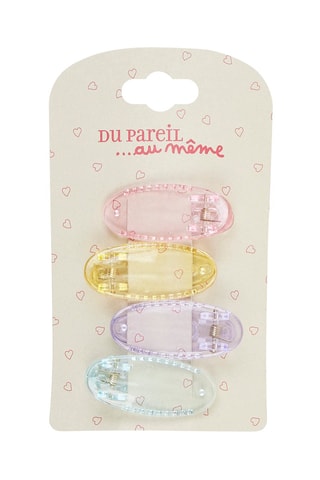 4 barrettes transparentess fille - Doré - Du Pareil Au Même