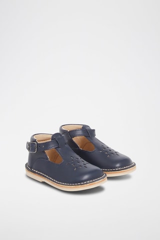 Salomés en cuir - Bleu marine