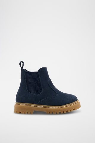 Boots en croûte de nubuck - Bleu marine