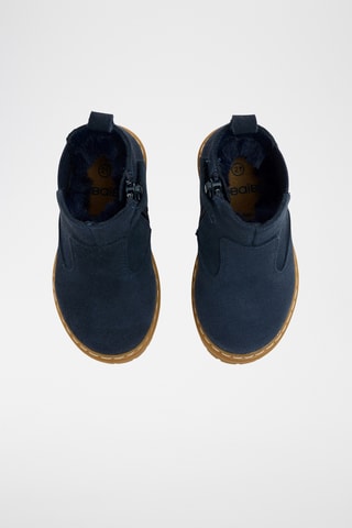 Boots en croûte de nubuck - Bleu marine