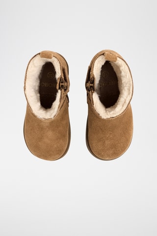 Bottines fourrées en nubuck - Beige