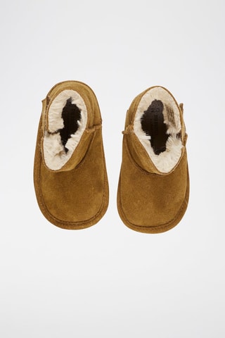 Bottines fourrées en nubuck - Camel - Du Pareil Au Même
