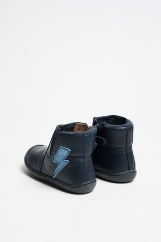 Bottines fourrées en cuir - Bleu - Du Pareil Au Même