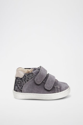 Baskets montantes en croûte de cuir - Gris - Du Pareil Au Même