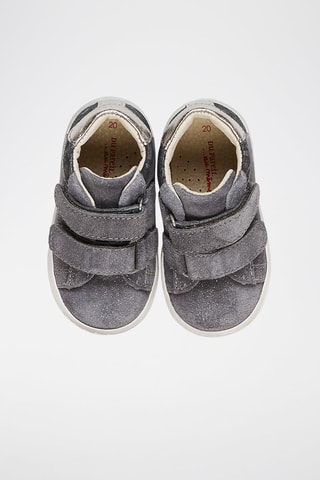 Baskets montantes en croûte de cuir - Gris - Du Pareil Au Même