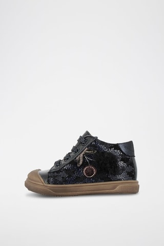 Baskets montantes en cuir - Bleu marine - Du Pareil Au Même