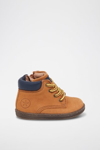 Baskets montantes en cuir - Camel