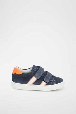 Baskets en croûte de cuir - Bleu foncé