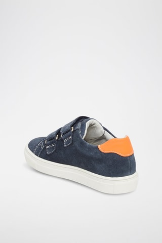 Baskets en croûte de cuir - Bleu foncé
