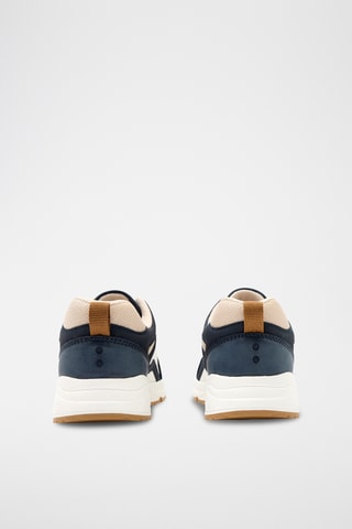 Baskets en croûte de cuir - Bleu marine