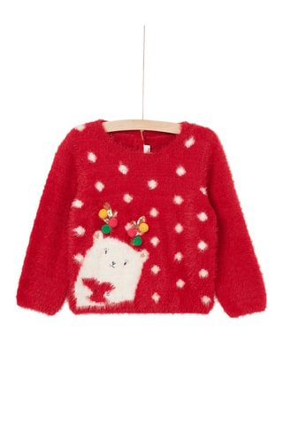 Pull de Noël toucher doux - Rouge - Du Pareil Au Même